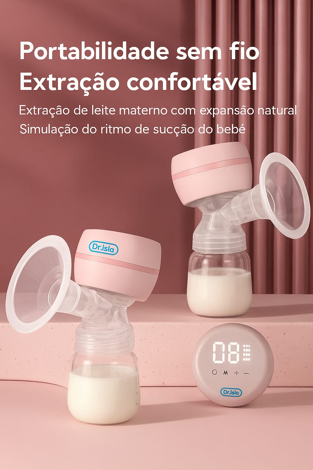 Bomba tira-leite elétrica inteligente integrada de alta sucção