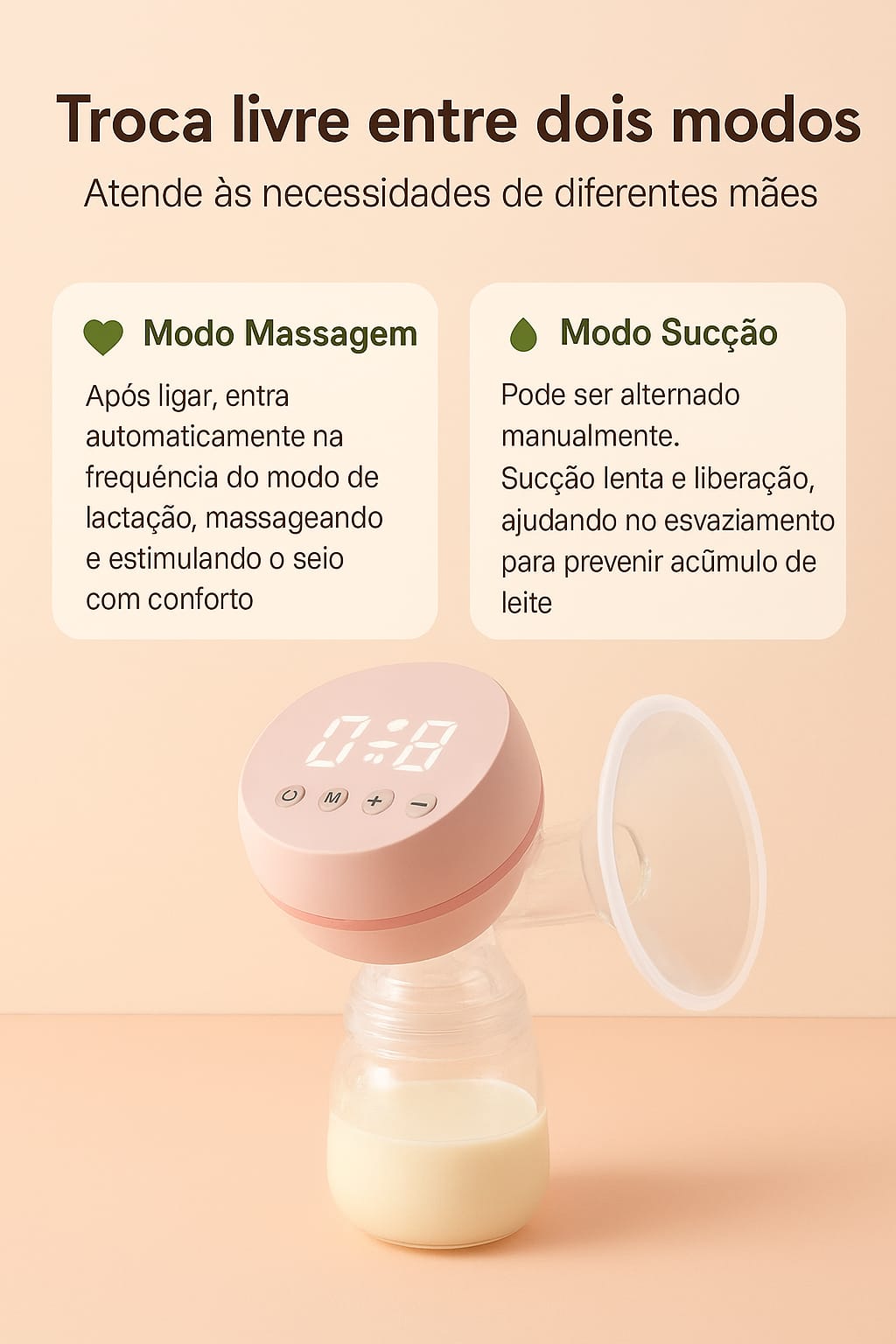 Bomba tira-leite elétrica inteligente integrada de alta sucção