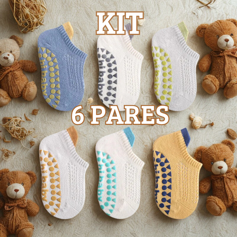 Meia 3/4 Infantil Bebê Menina Cano Alto Com Renda Vazada Algodão Canelado Luxo