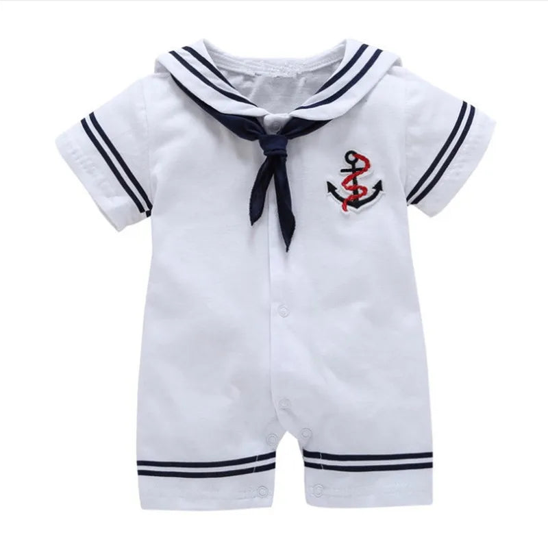 Roupas para bebês recém-nascidos macacão de marinheiro