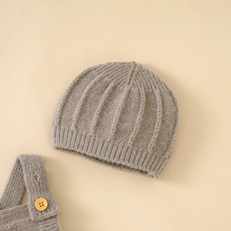 Macacão infantil com Gorro sem mangas, de malha, para recém-nascidos, com alças