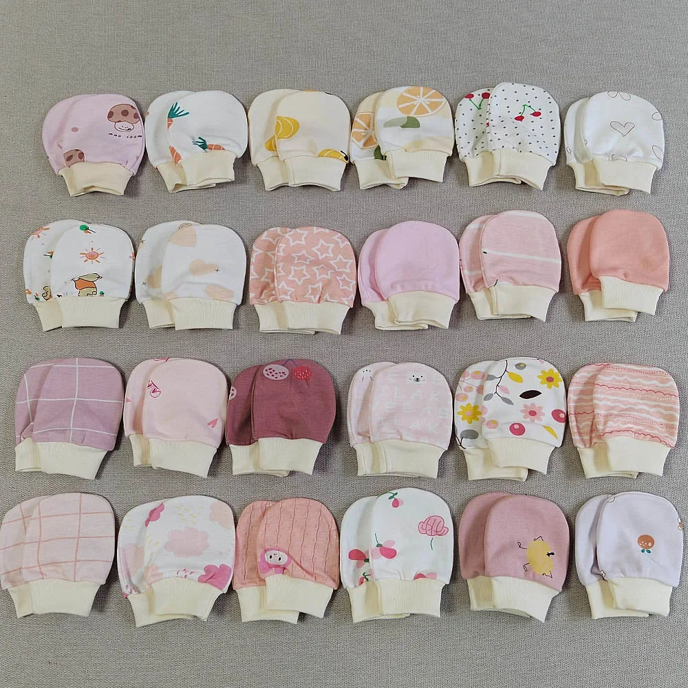 5 pares de luvas para bebês recém-nascidos, luvas anti-arranhões para bebês