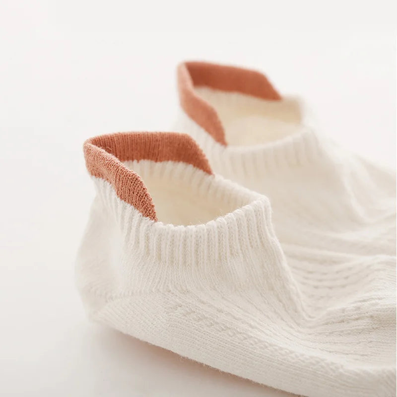 6 pares de meias de algodão antiderrapantes para bebês