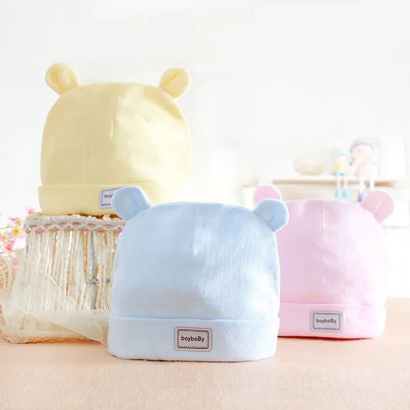 Gorro com orelhinhas de urso e coelho