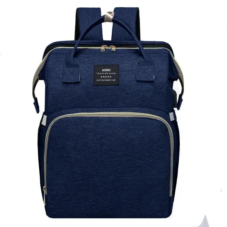 Bolsa para maternidade vira mini berço portátil com vários bolsos e com mosqueteiro