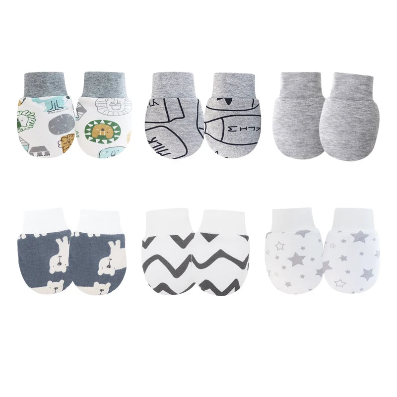 6 pares de luvas de bebê para meninos e meninas