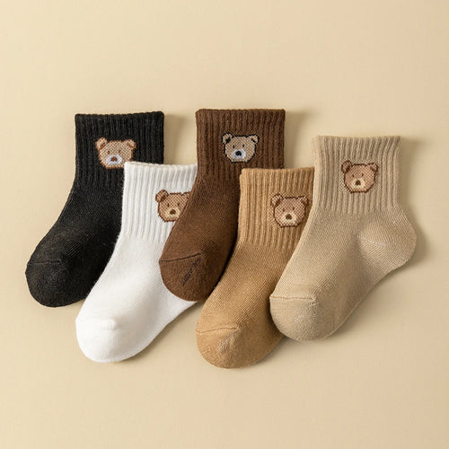 5 pares de meias de bebê e para crianças pequenas, macias, confortáveis