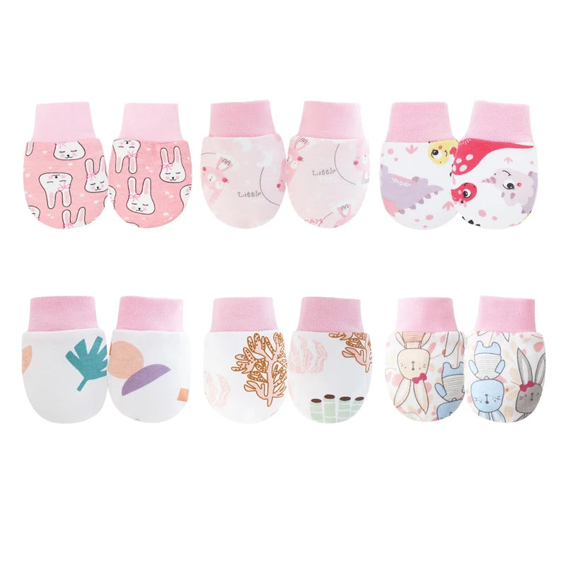6 pares de luvas de bebê para meninos e meninas