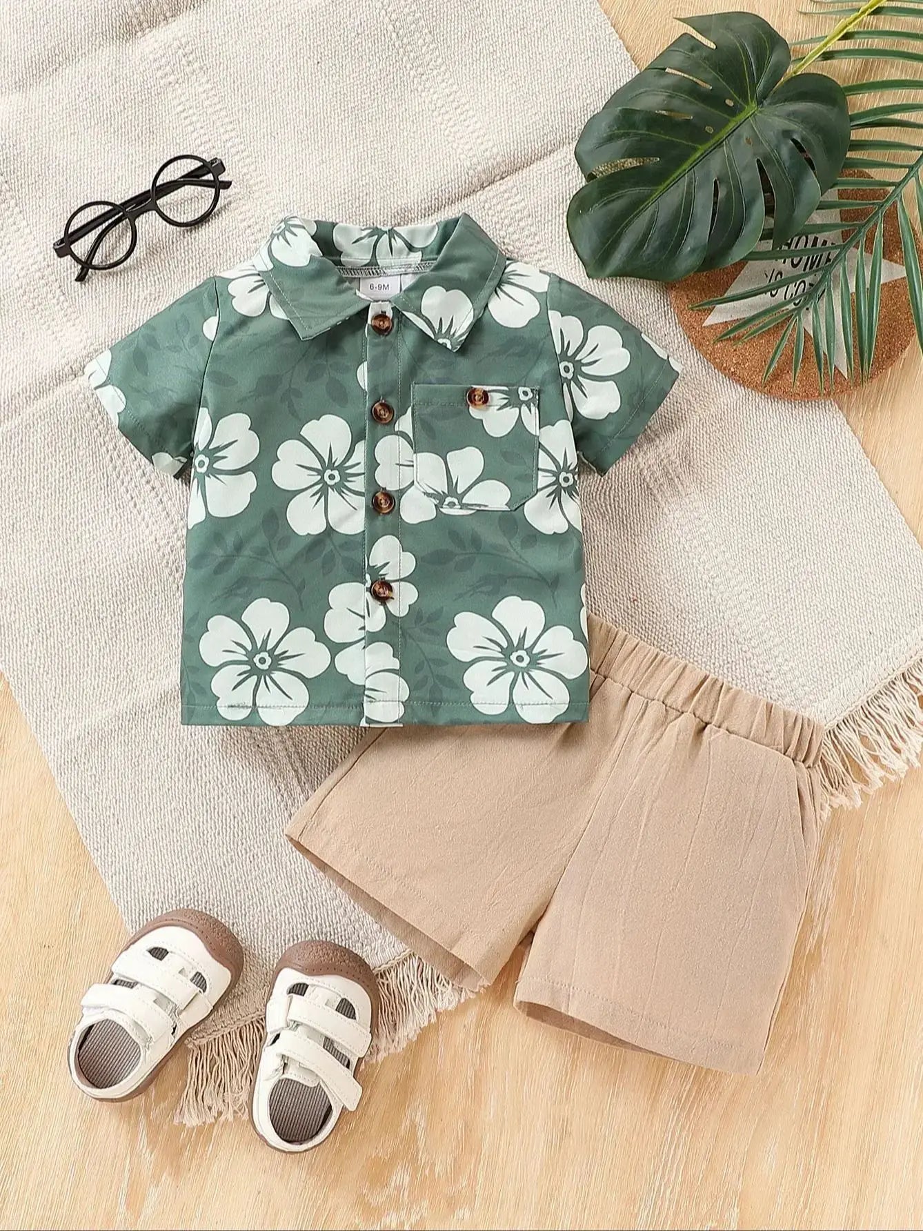 Conjunto camisa de manga curta e Shorts