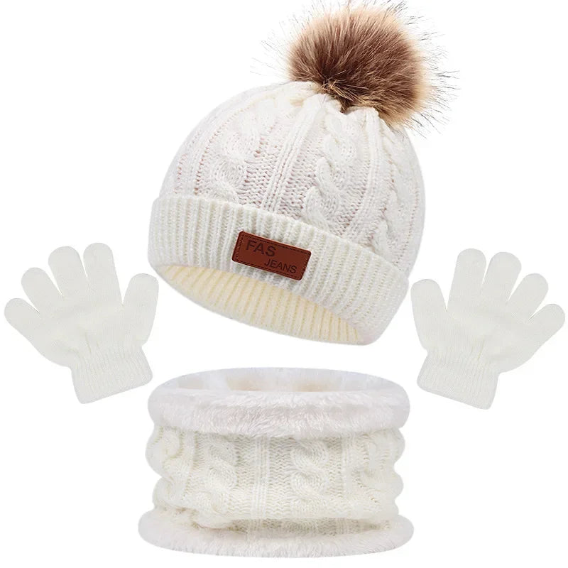 Conjunto Gorro, Cachecol e Luvas para bebês