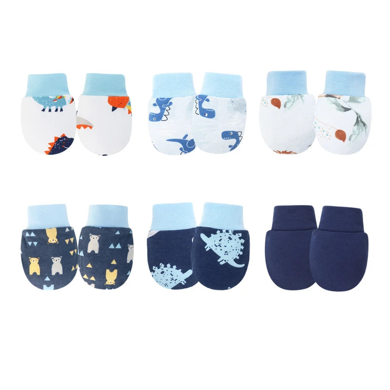 6 pares de luvas de bebê para meninos e meninas