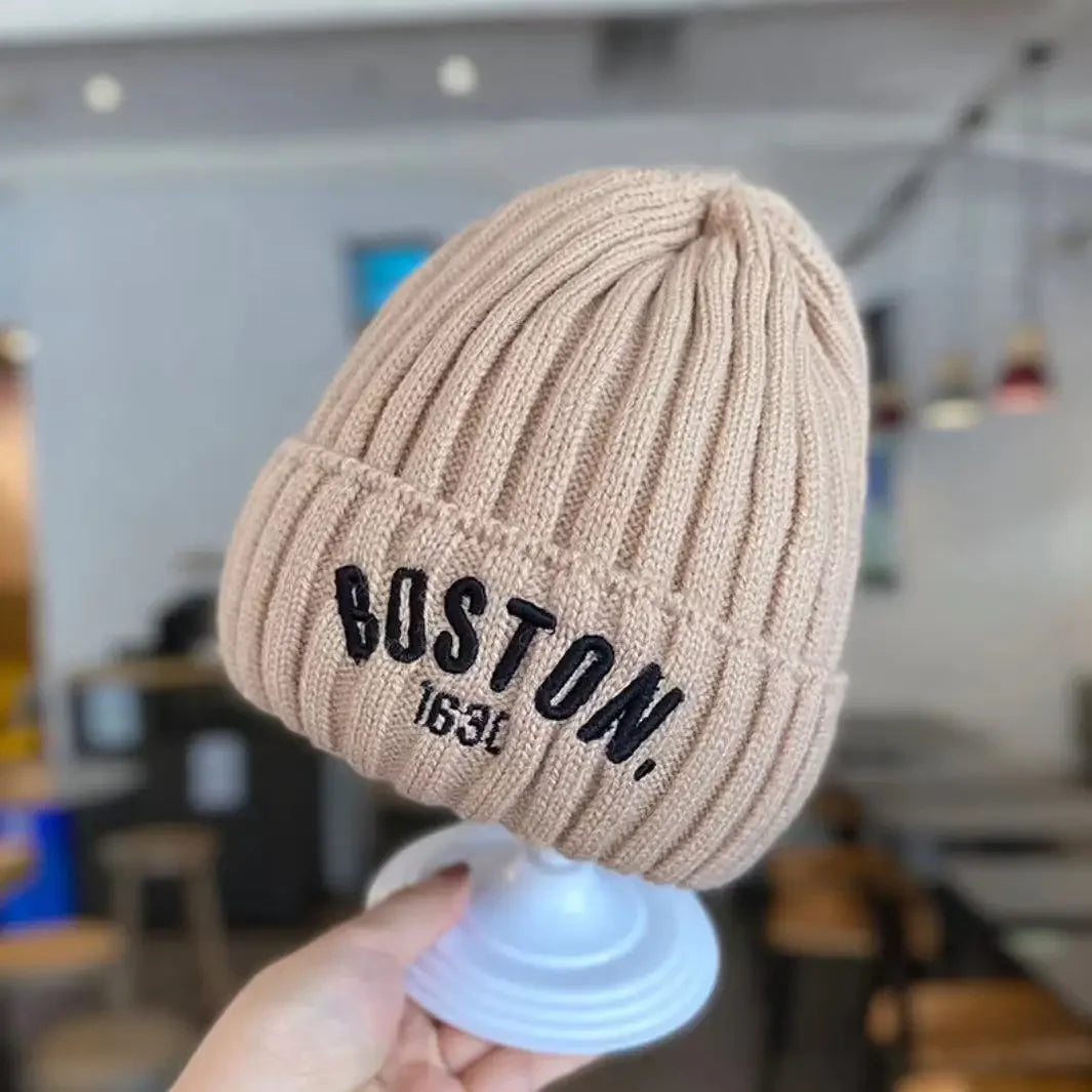 Gorro de inverno de malha com estampa