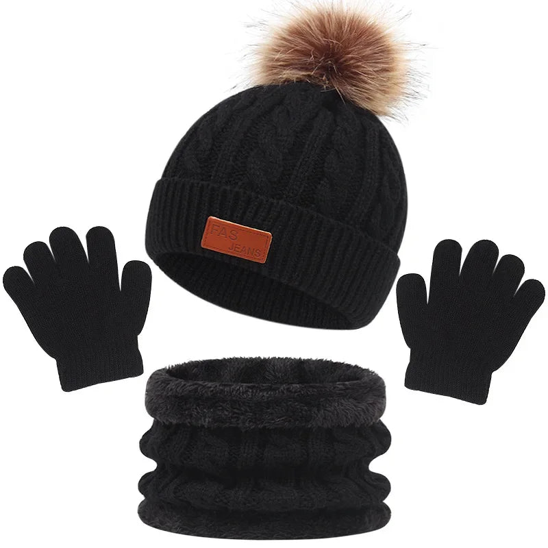 Conjunto Gorro, Cachecol e Luvas para bebês