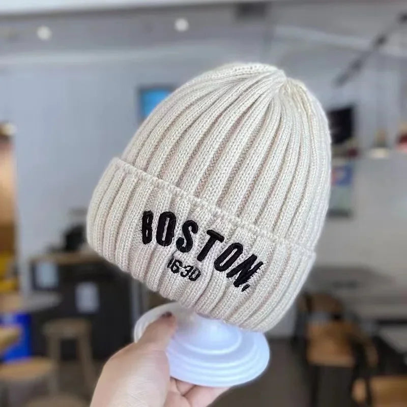Gorro de inverno de malha com estampa