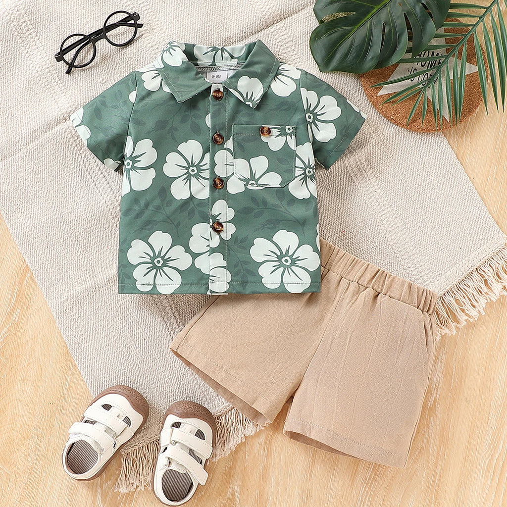 Conjunto camisa de manga curta e Shorts