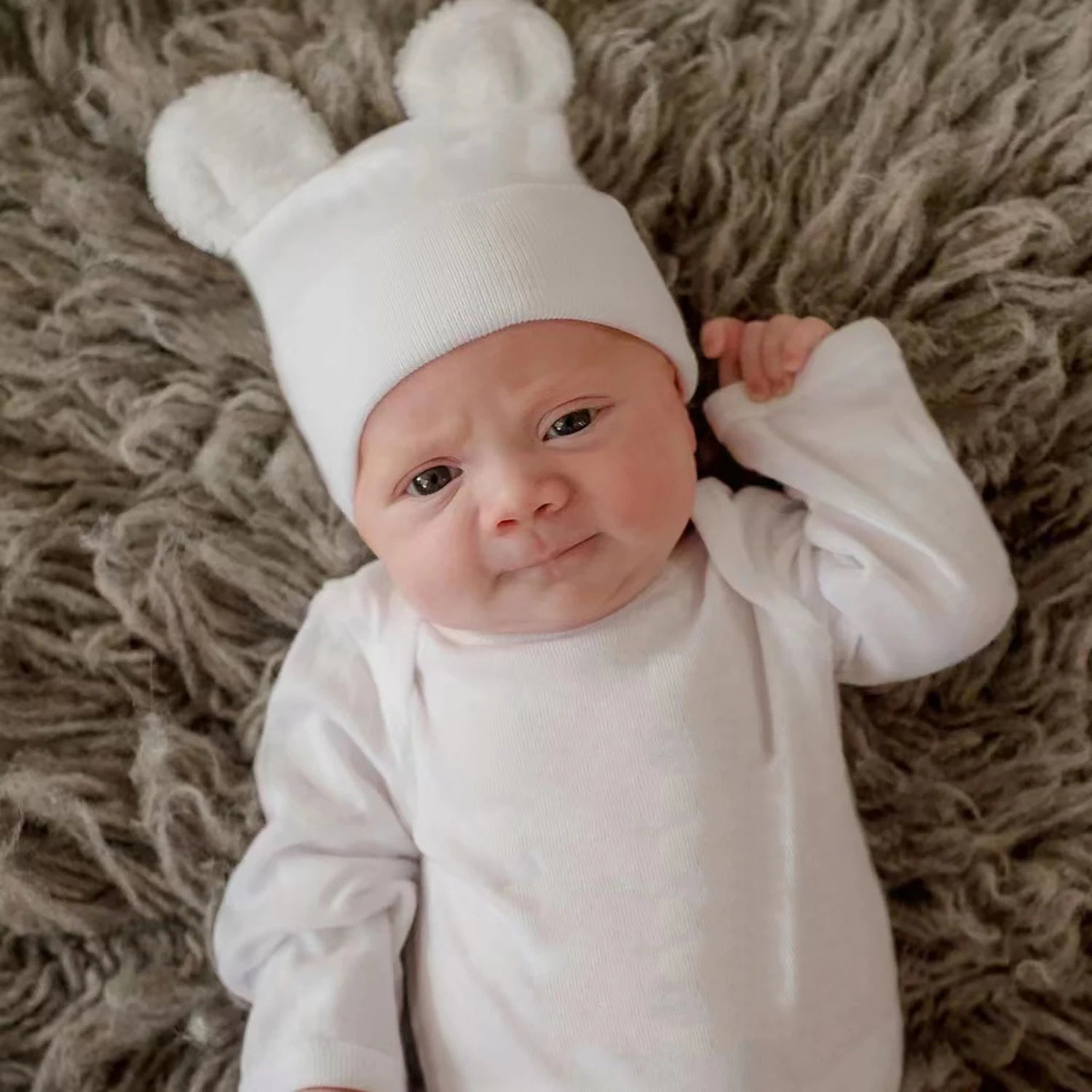 Gorro com orelhinha para bebê