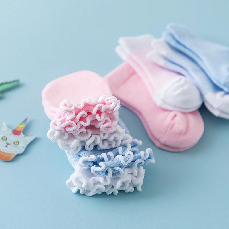 Conjunto de 4 pares/conjunto de meias e luvas para bebês, cores sólidas