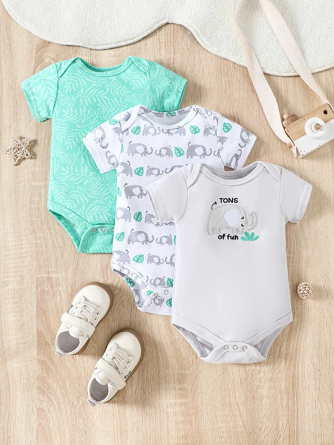 Pack 3 peças de body para bebês
