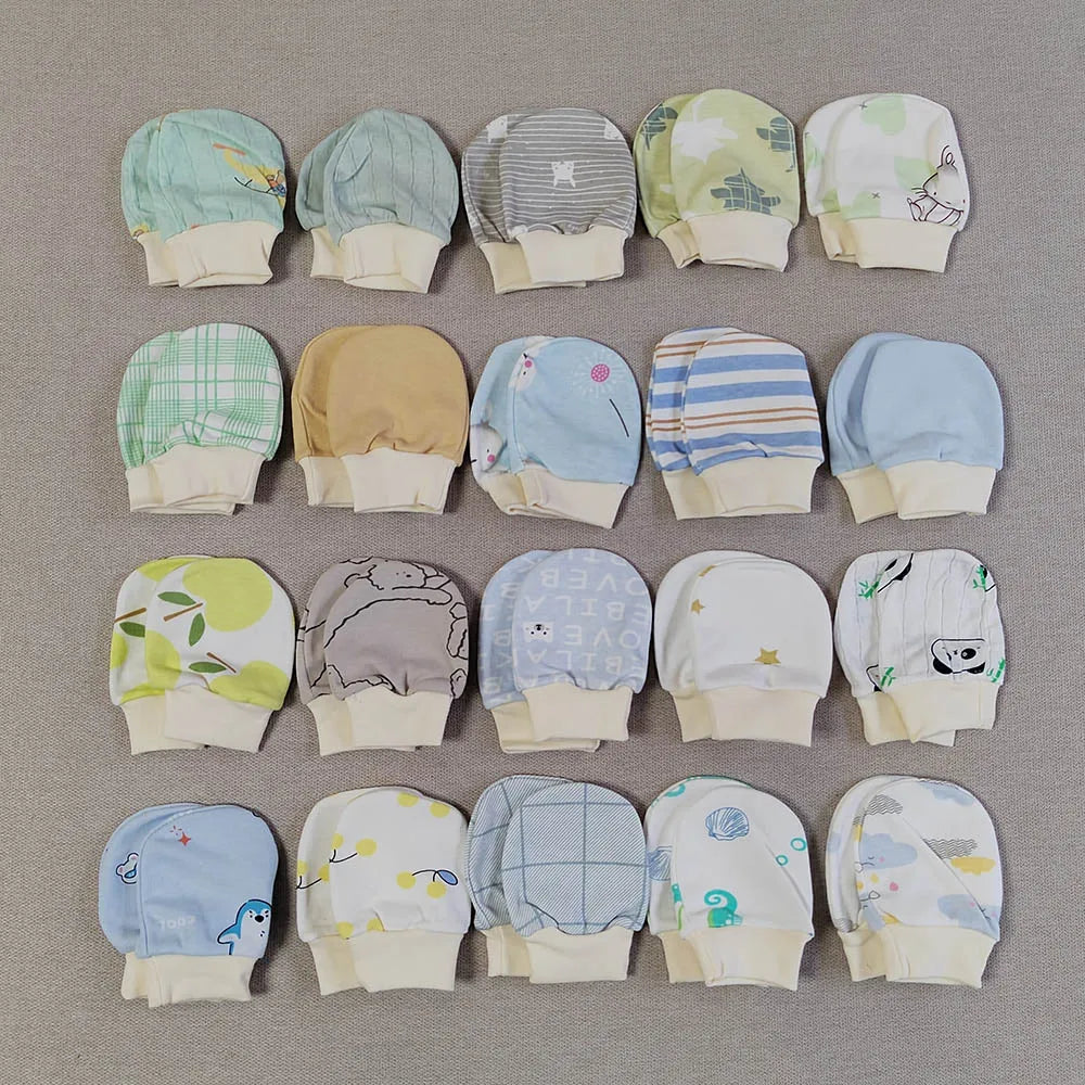 5 pares de luvas para bebês recém-nascidos, luvas anti-arranhões para bebês
