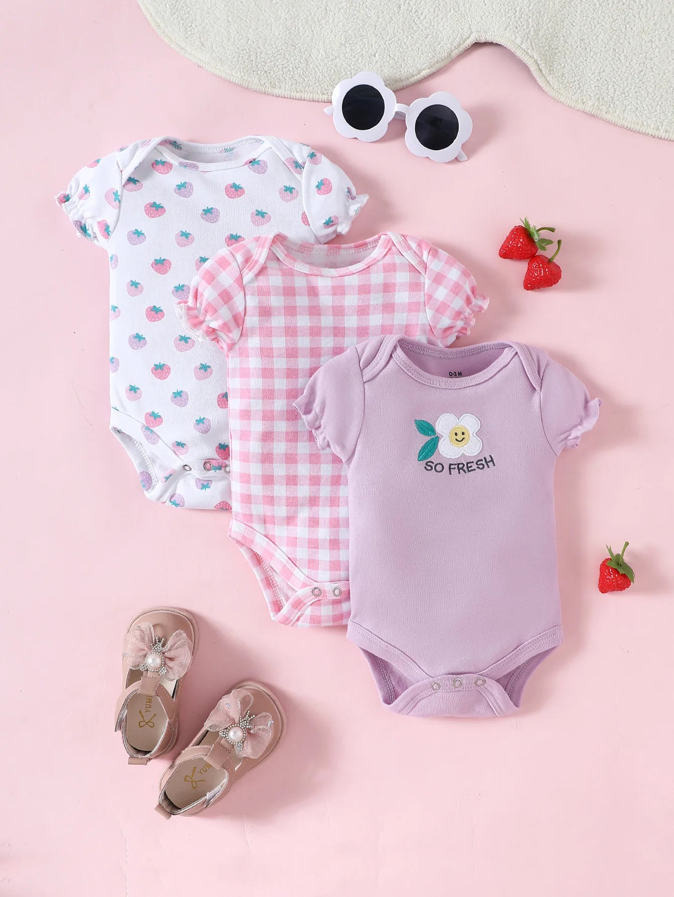 Pack 3 peças de body para bebês