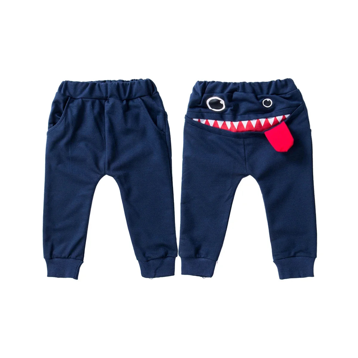 Calça estilosa com monstrinho estampado atrás