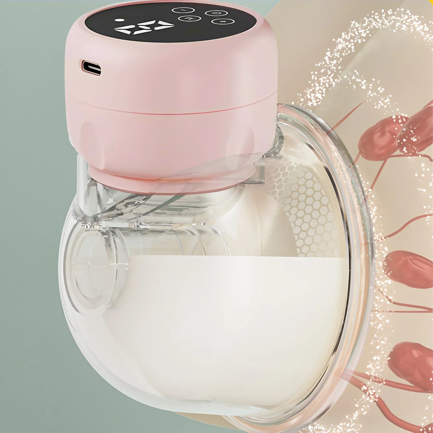 Extrator de Leite Materno Elétrico Mãos Livres Recarregável - 4 Modos c/ Display LCD 9 Níveis de Sucção