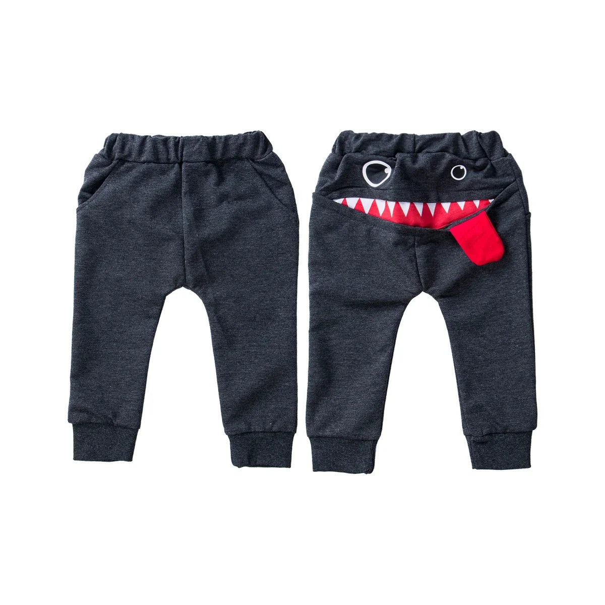 Calça estilosa com monstrinho estampado atrás